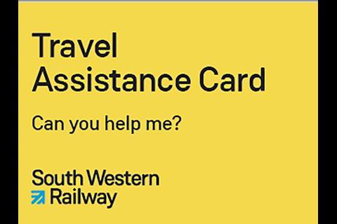 South Western Railway has introduced a Travel Assistance Card.